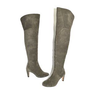 New $270 VINCE CAMUTO Armaceli Suede Over the Knee Boot heel TAN 5.5 (B10)